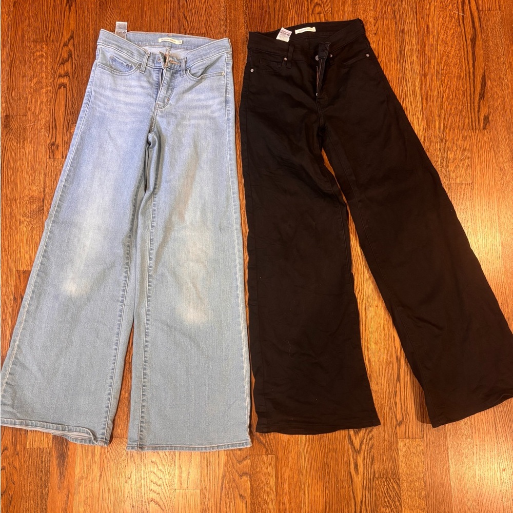 Levi's Women's Flare & Wide Leg Jeans - Light Blue and Black